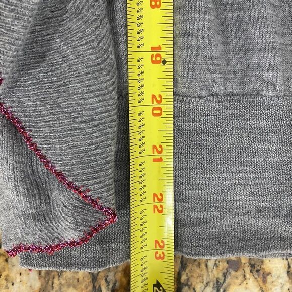 Rhie merino wool gray ruffle detailing pullover sweater size L - Picture 9 of 9